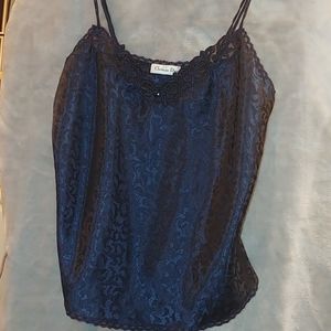 Navy satin Christian Dior camisole